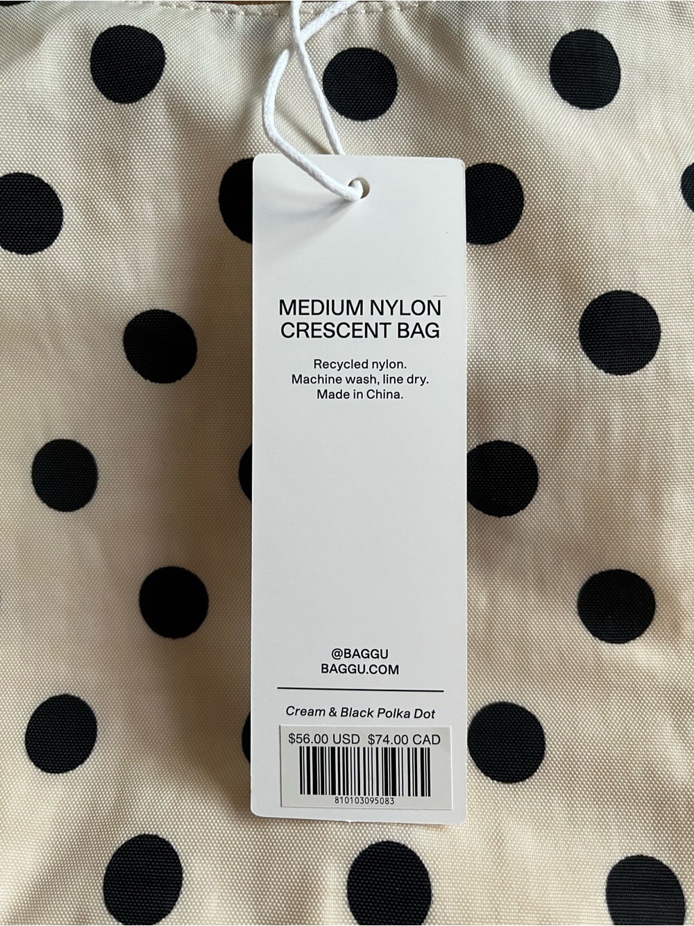 BAGGU Polka Dot Crossbody Bag in Black and Cream - Picture 3 of 9